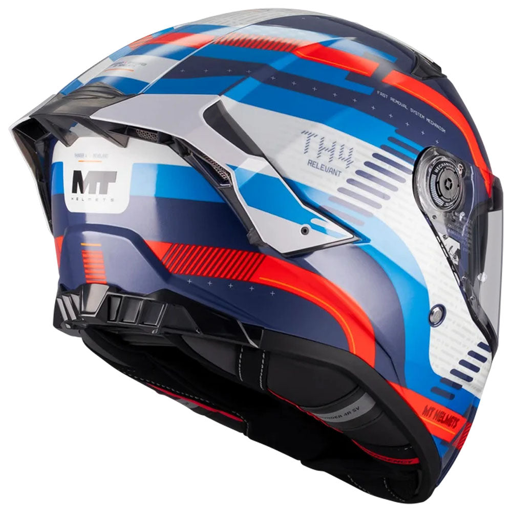 Casco MT Helmets Thunder 4 R SV Relevant Azul/Rojo/Blanco brillo (C5), vista 4