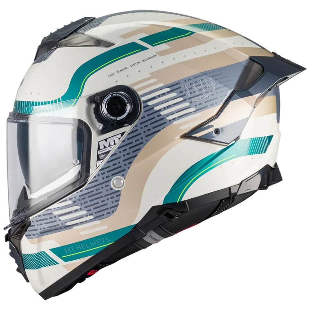 Casco MT Helmets Thunder 4 R SV Relevant Gris/Verde brillo (C6), vista 2