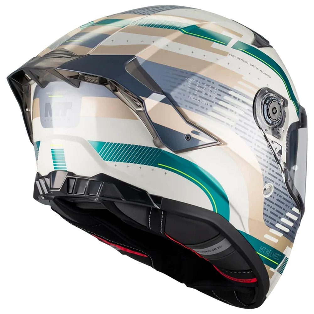 Casco MT Helmets Thunder 4 R SV Relevant Gris/Verde brillo (C6), vista 4