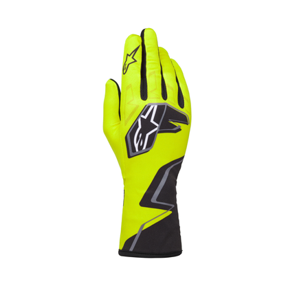 Guantes de Karting Alpinestars Tech-1 K Race V2 Graphic 1 Amarillo Flúo/Negro/Blanco, vista frontal