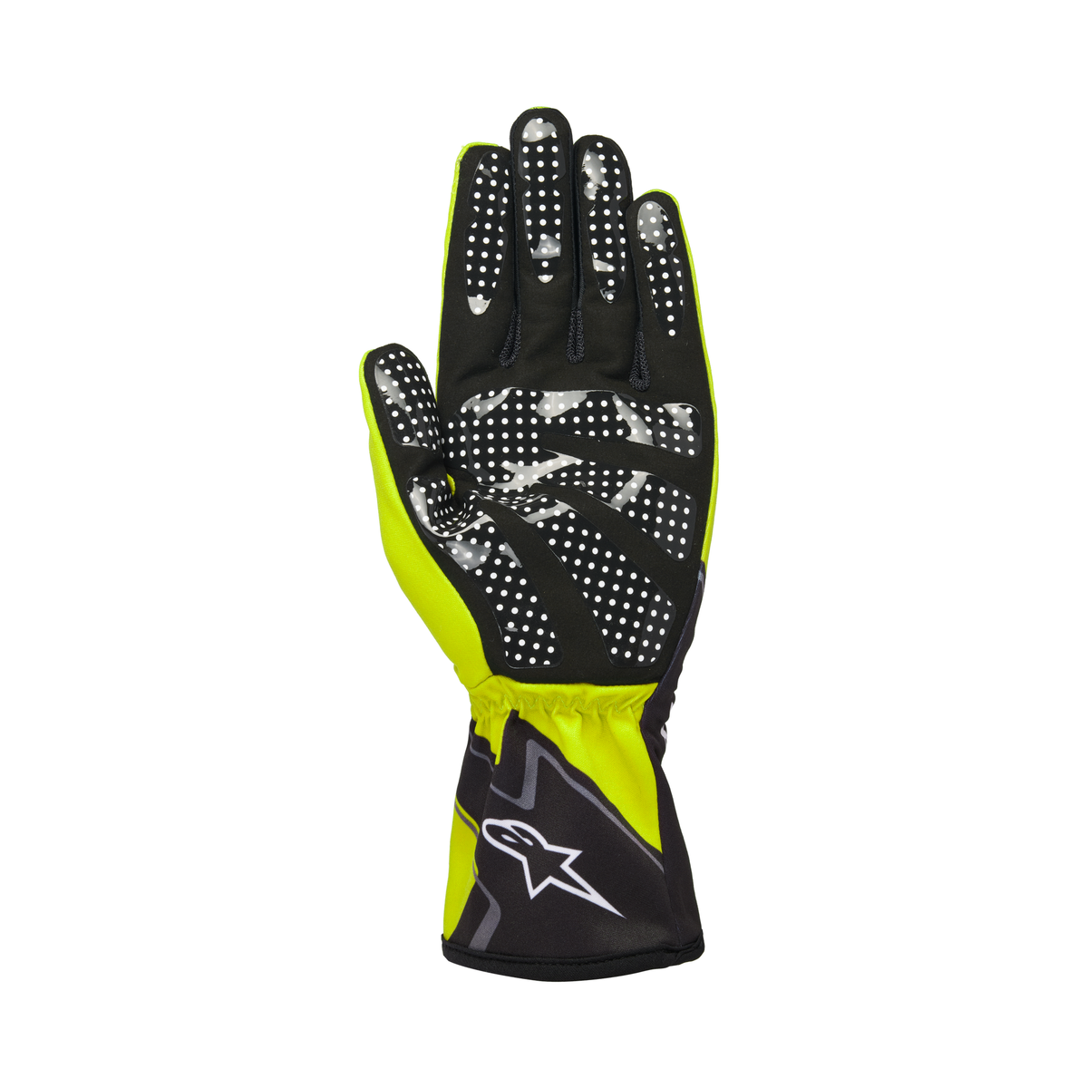 Guantes de Karting Alpinestars Tech-1 K Race V2 Graphic 1 Amarillo Flúo/Negro/Blanco, vista trasera