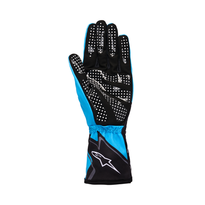 Guantes de Karting Alpinestars Tech-1 K Race V2 Graphic 1 Cian/Negro/Blanco, vista trasera