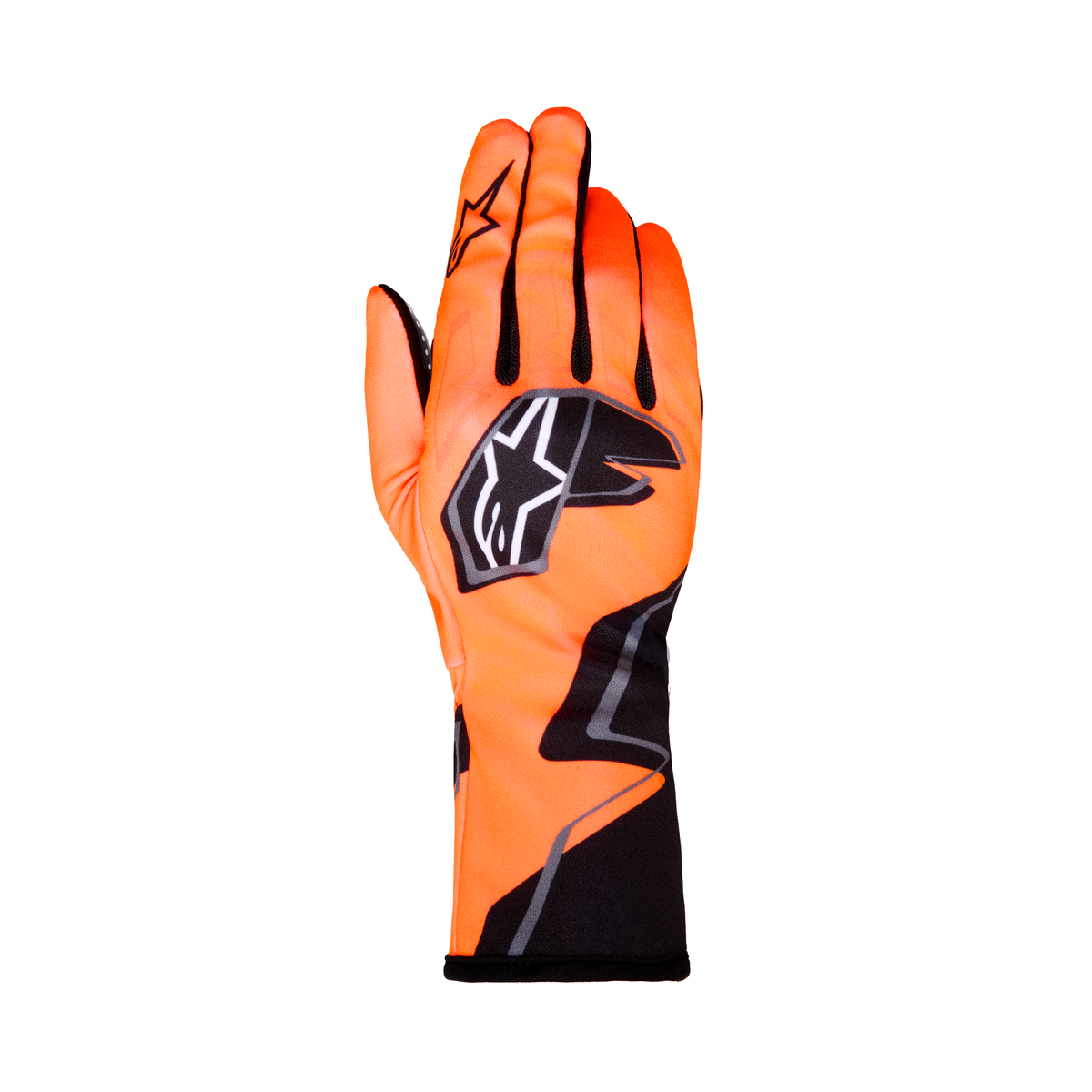 Guantes de Karting Alpinestars Tech-1 K Race V2 Graphic 1 Naranja Flúo/Negro/Blanco, vista frontal