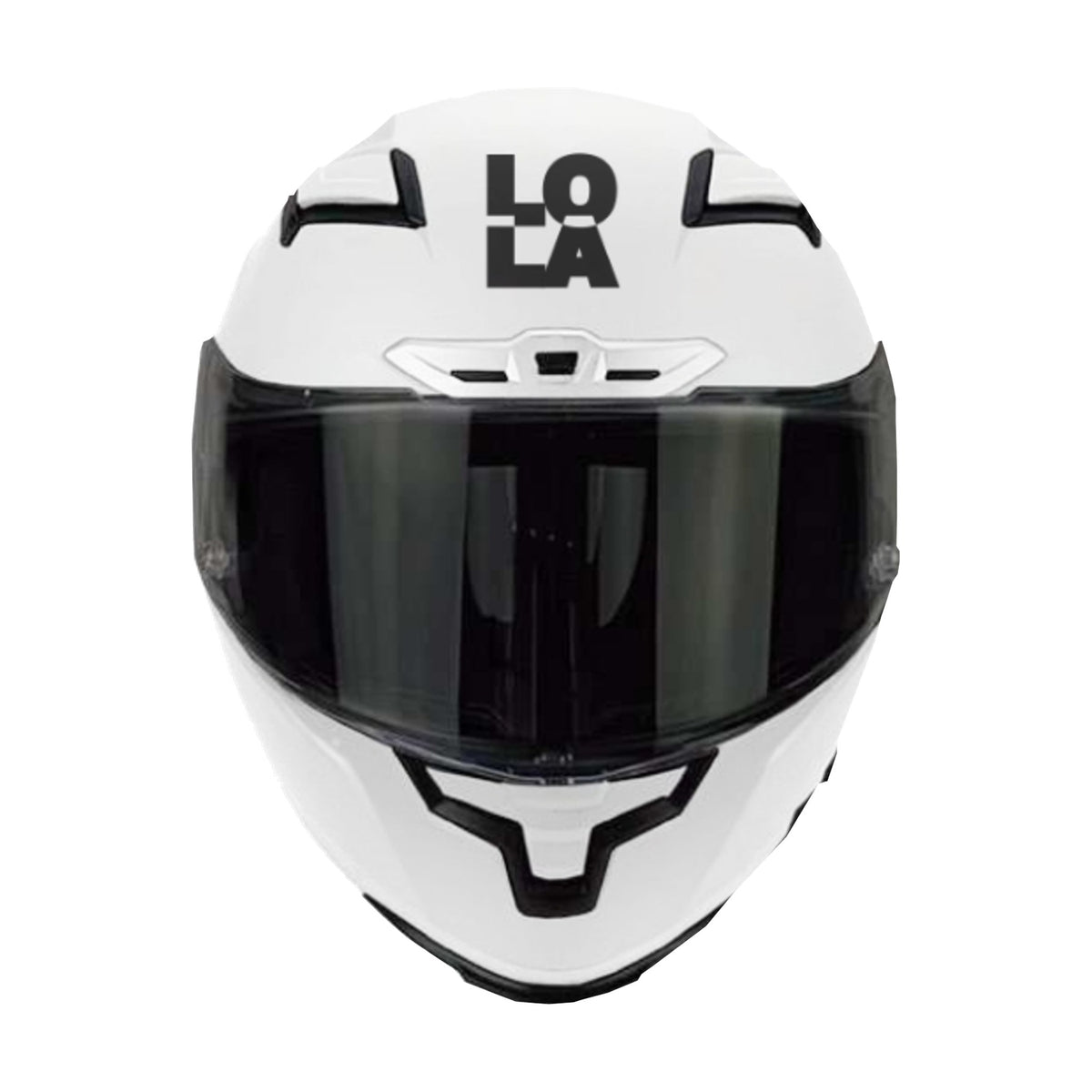 Casco Lola Helmets Nude Blanco Brillo, vista frontal