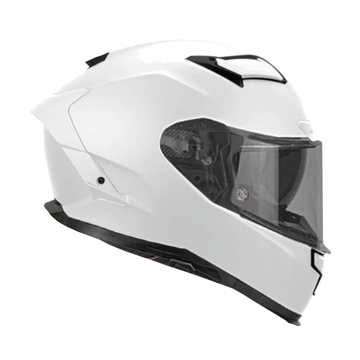 Casco Lola Helmets Nude Blanco Brillo, vista lateral opuesta