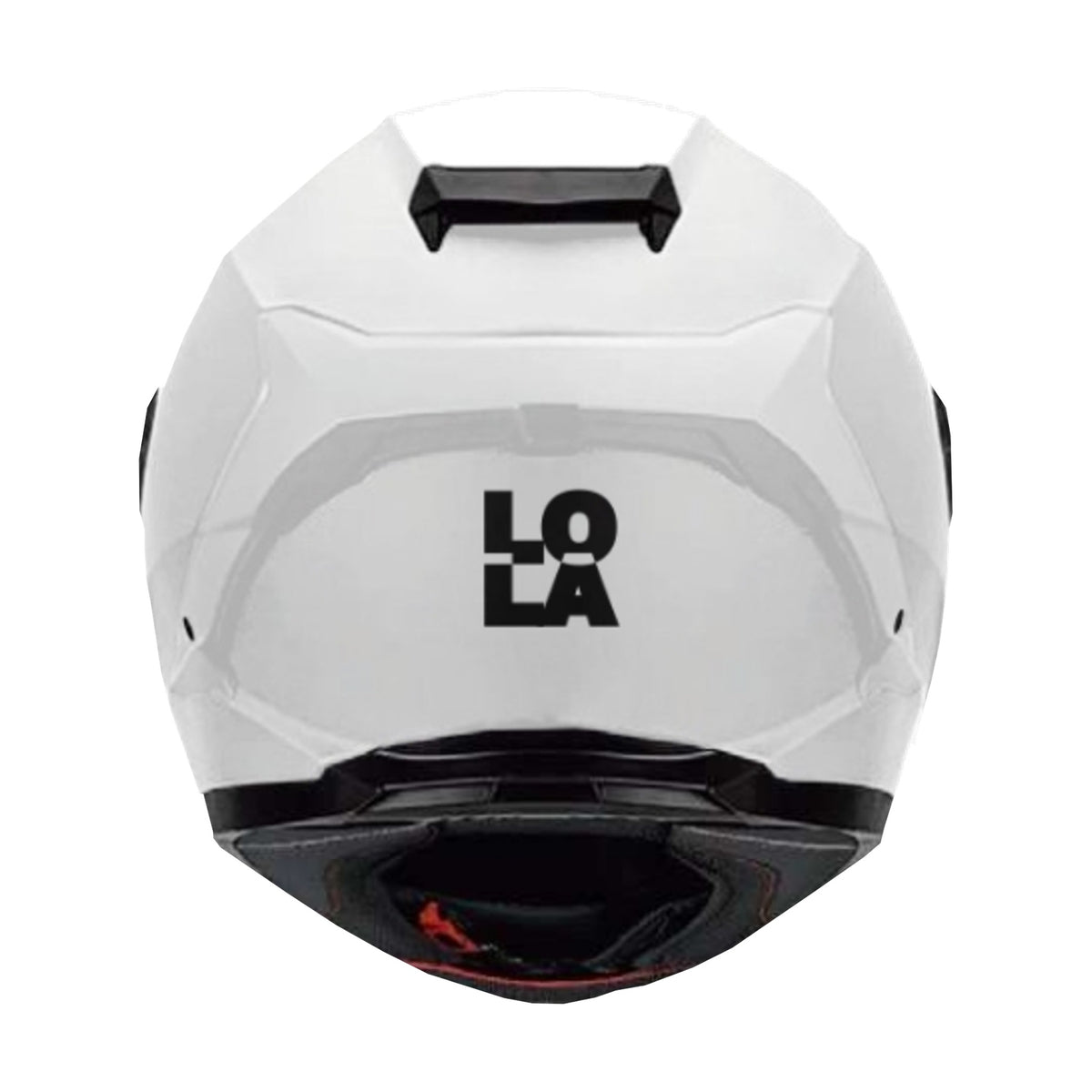 Casco Lola Helmets Nude Blanco Brillo, vista trasera