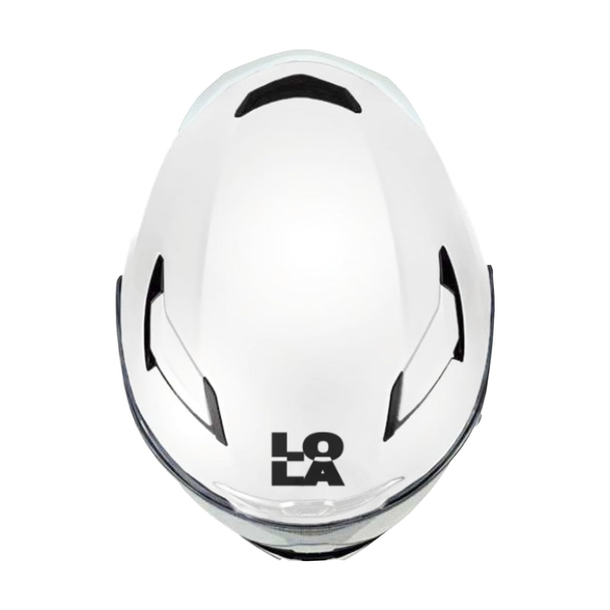 Casco Lola Helmets Nude Blanco Brillo, vista superior