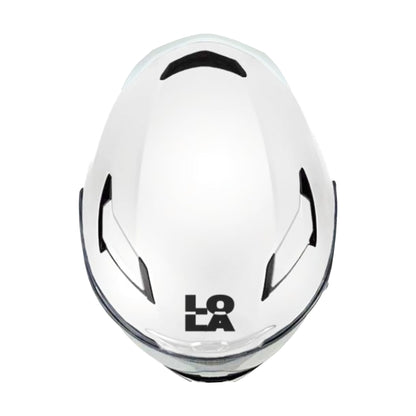 Casco Lola Helmets Nude Blanco Brillo, vista superior