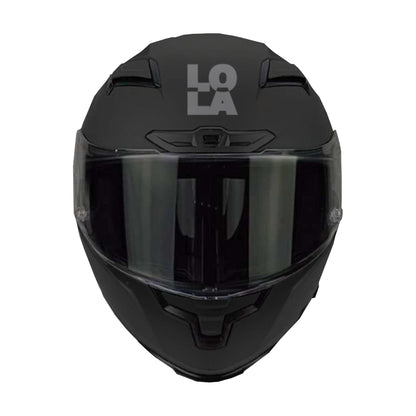 Casco Lola Helmets Nude Negro Mate, vista frontal