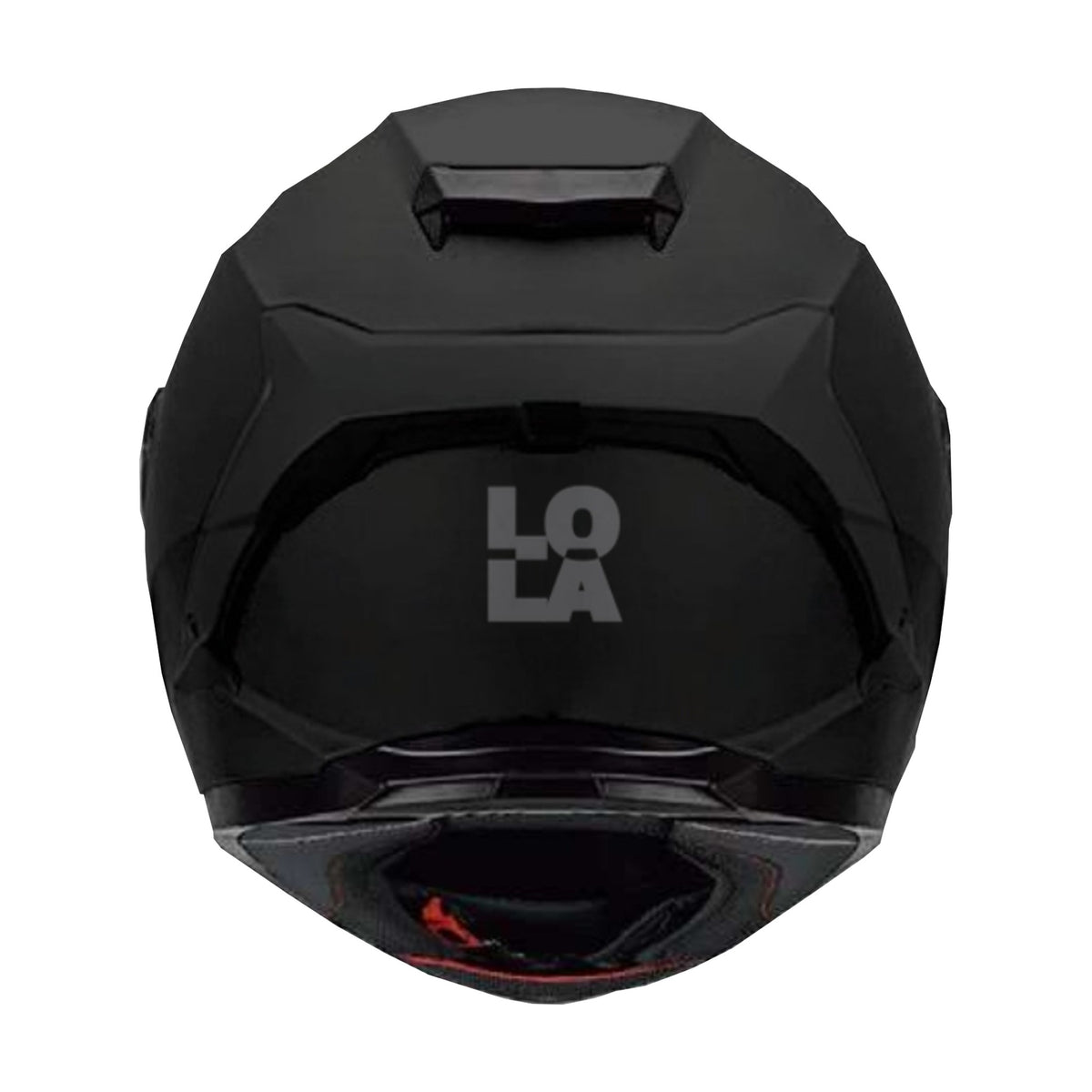 Casco Lola Helmets Nude Negro Mate, vista trasera