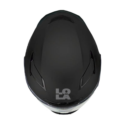 Casco Lola Helmets Nude Negro Mate, vista superior