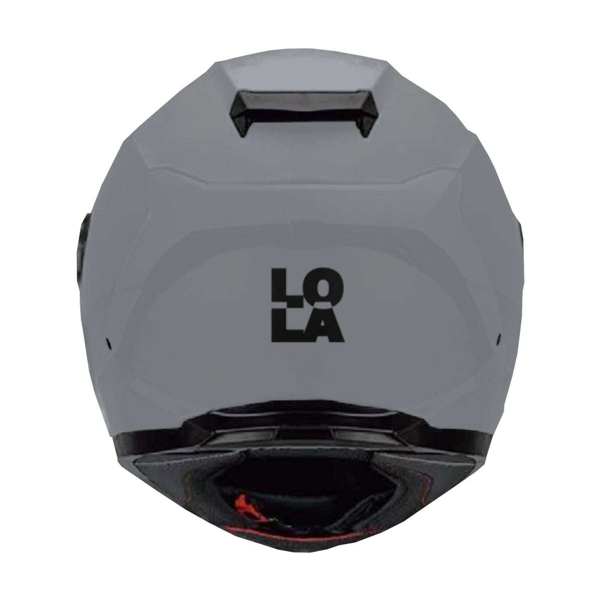Casco Lola Helmets Nude Titanio Mate, vista trasera