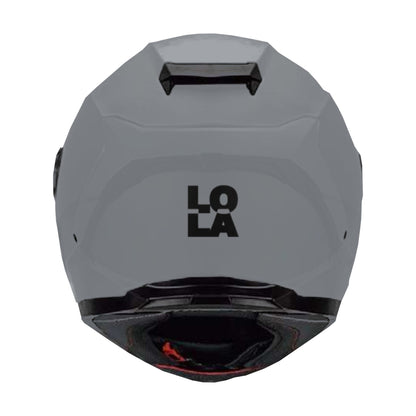 Casco Lola Helmets Nude Titanio Mate, vista trasera