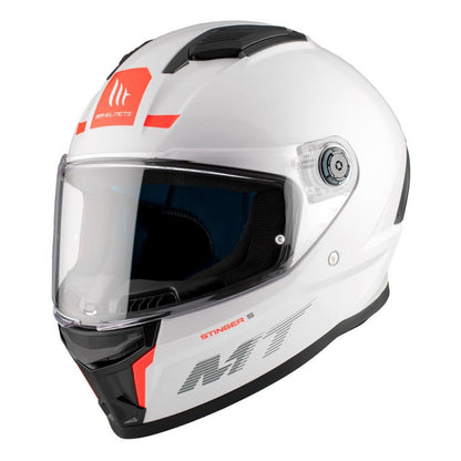 Casco integral MT Stinger 2 Solid A0 Blanco Perla Brillo