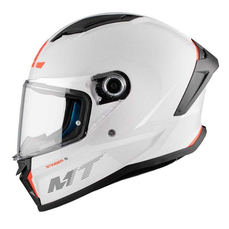 Casco integral MT Stinger 2 Solid A0 Blanco Perla Brillo