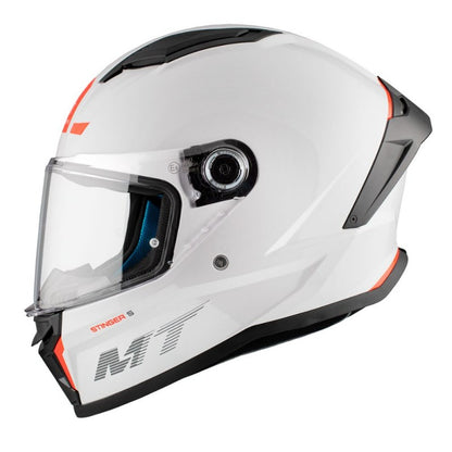 Casco integral MT Stinger 2 Solid A0 Blanco Perla Brillo