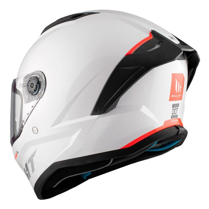 Casco integral MT Stinger 2 Solid A0 Blanco Perla Brillo